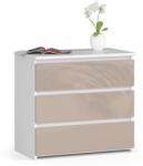 AKORD Három fiókos Komód P57_60 - fehér-cappuccino fényes (OP0LCL-POLCAPU)