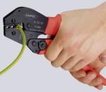 KNIPEX Krimpelő fogó kétkezes kezelésre is 250 mm, szigeteletlen kábelsaruk + dugaszoló csatlakozó, Knipex 97 52 13 (97 52 13) (97 52 13)