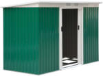 Kerti szerszámtároló ház vaslemezből, zöld 277x130x173cm