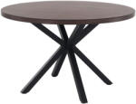 TEMPO KONDELA Étkezőasztal, sötét tölgy/fekete, átmérő 120 cm, MEDOR - pepita