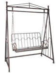 Chomik Kerti fém hintaágy 2 üléses, antik bronz, 162x90x205 cm (GOM1418)