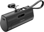 LogiLink Kompakt külső akkumulátor 4500 mAh, beépített USB-C kábellel és csatlakozóval, védőkupakkal, 10 W