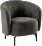 TEMPO KONDELA Fotel, szürkésbarna Taupe/fekete, PRESO - pepita