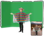  Chromakey zöld képernyő háttere, hordozható, nagy méretű, 240x400cm fekete