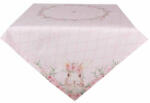 Clayre & Eef Asztalterítő 150x250cm, 100% pamut, Floral Easter Bunny