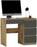 Mobene Modern számítógépasztal N34 - artisan tölgy - antracit - pepita
