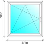  110x110 Bukó-nyíló műanyag ablak
