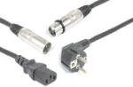 PD CONNEX CX02-15m AUDIO Jel& - 038; Táp Kombikábel (XLR + Schuko + IEC)