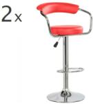 Bedora Round Bárszék - 2 db - Piros - Magasságállítható