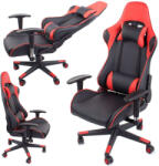  Irodai forgószék Gamer szék, fekete/piros v2