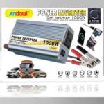 Andowl N7002 autós feszültségváltó, 1000W, 12V, 220V, 16 x 11 x 6.5cm, arany színű