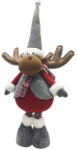 MagicHome MagicHome karácsonyi dekoráció, piros rénszarvas szürke pulcsival, teleszkópos lábakkal, 88 cm