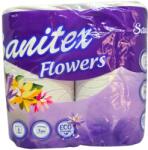  SANITEX тоалетна хартия, 3 пласта, 4 броя х 65гр, Flowers