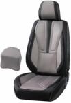  Univerzális autósüléshuzat-szett, fekete ecobőr szürke textillel, elöl-hátul