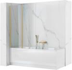 Rea REA-K9777 - Összecsukható kádparaván AGAT 140x100 cm szálcsiszolt arany/átlátszó REA-K9777 (RE0021)