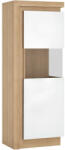 Tempo Vitrines szekrény LYOV01P, tölgy riviera/fehér extra magasfényű, LEONARDO
