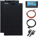  Rugalmas napelemkészlet, 100 W teljesítmény, monokristályos technológia, intelligens töltésvezérlő, 200W -os napelemkészlet