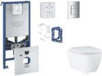 GROHE Rapid SLX - Készlet fali beépítéshez, WC ülőke, SoftClose ülőke, Skate Cosmopolitan gombok és bedobható tabletta készlet, króm SANI11BB2131 (SANI11BB2131)