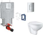GROHE Uniset - Készlet fali beépítéshez, WC ülőke, SoftClose ülőke, Skate Cosmopolitan gombok és bedobható tabletta készlet, króm SANI15BB2113 (SANI15BB2113)