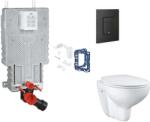 GROHE Uniset - Készlet fali beépítéshez, WC ülőke, SoftClose ülőke, Even gomb és bedobható tabletta készlet, phantom fekete SANI15BB5113 (SANI15BB5113)