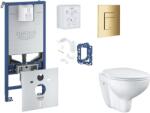 GROHE Rapid SLX - Készlet fali beépítéshez, WC ülőke, SoftClose ülőke, Skate Cosmopolitan gombok és bedobható tabletta készlet, Cool Sunrise SANI11BB4142 (SANI11BB4142)