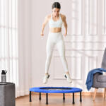 HomCom Mini Fitness Trambulin PVC/acél/polipropilén, 91x22, 5cm, kék-fekete