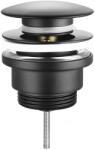 SAPHO Sapho, Mosdó kifolyó 5/4", kattanás, nagy dugó, vastagság 10-55 mm, fekete, CV1002B (CV1002B) (CV1002B)