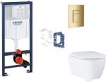 GROHE Rapid SL - Készlet fali beépítéshez, WC ülőke, SoftClose ülőke, Skate Cosmopolitan gombok és bedobható tabletta készlet, Cool Sunrise SANI11BB4163 (SANI11BB4163)