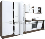 Leziter Yorki 370 konyhablokk yorki tölgy korpusz, selyemfényű fehér front alsó sütős elemmel polcos szekrénnyel és alulfagyasztós hűtős szekrénnyel (L370YFH-SUT-PSZ-AF)