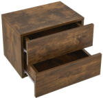  Fali éjjeliszekrény 2 fiókkal és polccal natúr 40x29x30 cm 51483