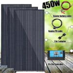  450W napelemes panelkészlet, nagy hatékonyságú monokristályos, időjárásálló tervezés lakóautóhoz, hajóhoz, lakóautóhoz, 450W keretkészlet