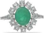  Smaragd és Topáz Ezüst Gyűrű - 4.05 ct Brazíliai Smaragd