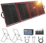  Hordozható összecsukható napelem, nagy teljesítményű, kompakt kialakítás, 195 W-os készlet és konzol