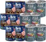 Brit Brit Premium by Nature Csirke csirkeszívvel 6x400g + Wild Farm Superfood Kacsa 6x400g