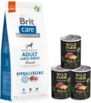 Brit BRIT CARE Hypoallergenic Adult Large Breed Bárány 12kg + Wild Farm Monoprotein Vaddisznó 3x400g hipoallergén kutyatáp