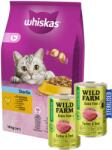 Whiskas WHISKAS Száraz macskatáp 1+ steril csirkével 14kg + WILD FARM Premium Grain Free Turkey and Teleal 2x400g
