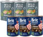 Brit Brit Premium by Nature Chicken With Chicken Hearts 3x800g + WILD FARM Superfood Chicken 3x800g