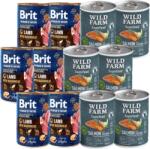 Brit Brit Premium by Nature Bárány hajdina 6x400g + Wild Farm Superfood Lazac 6x400g
