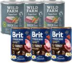Brit Brit Premium by Nature pulykahús májjal 3x800g + WILD FARM Superfood kacsa 3x800g