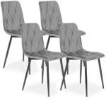 ModernHOME 4 db szürke steppelt bársony étkező- és nappali szék acél lábakkal (MC47-1 GRAY)