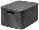 Keter rattan style l szürke tároló kosár fedéllel (45902)