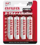 Aiwa AB-AALR6/4 X-TRA + Kiváló Minőségű, Nagy Kapacitású, Alkáli elem AA (LR6) 4db