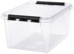 SMARTSTORE Műanyag tárolódoboz, 32 liter, fekete fogantyúkkal, SMARTSTORE Classic 31 , átlátszó (CSDSMART38)