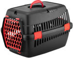 4dog Deluxe Cusca de transport 4Dog Deluxe neagra cu usa rosie 49 x 35 x 32, 5 cm