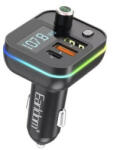 Earldom Et-m87 Szivargyújtós (autós) Töltővég (usb - Type-c) + Fm Transmitter Fekete