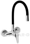 FERRO Zumba TITANIA Mosogató csaptelep rugalmas karral 150mm, fekete-króm, 94480, 0C (94480)