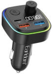 Earldom Et-m84 Szivargyújtós (autós) Töltővég (usb - Type-c) + Fm Transmitter Fekete