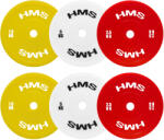 HMS Olimpiai technikai tányérkészlet pe 2 x 1, 5 - 5 kg (18 kg) HMS TPP fehér|sárga|vörös Súlytárcsa