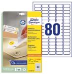 AVERY Etikett címke, 35, 6 x16, 9mm, univerzális visszaszedhető, 80 címke/ív, 25 ív/doboz, Avery fehér (L4732REV-25) - nyomtassingyen