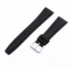  Karórai bőrszíj, fekete ezüst, 75+115 mm/20 mm (6530-0)
